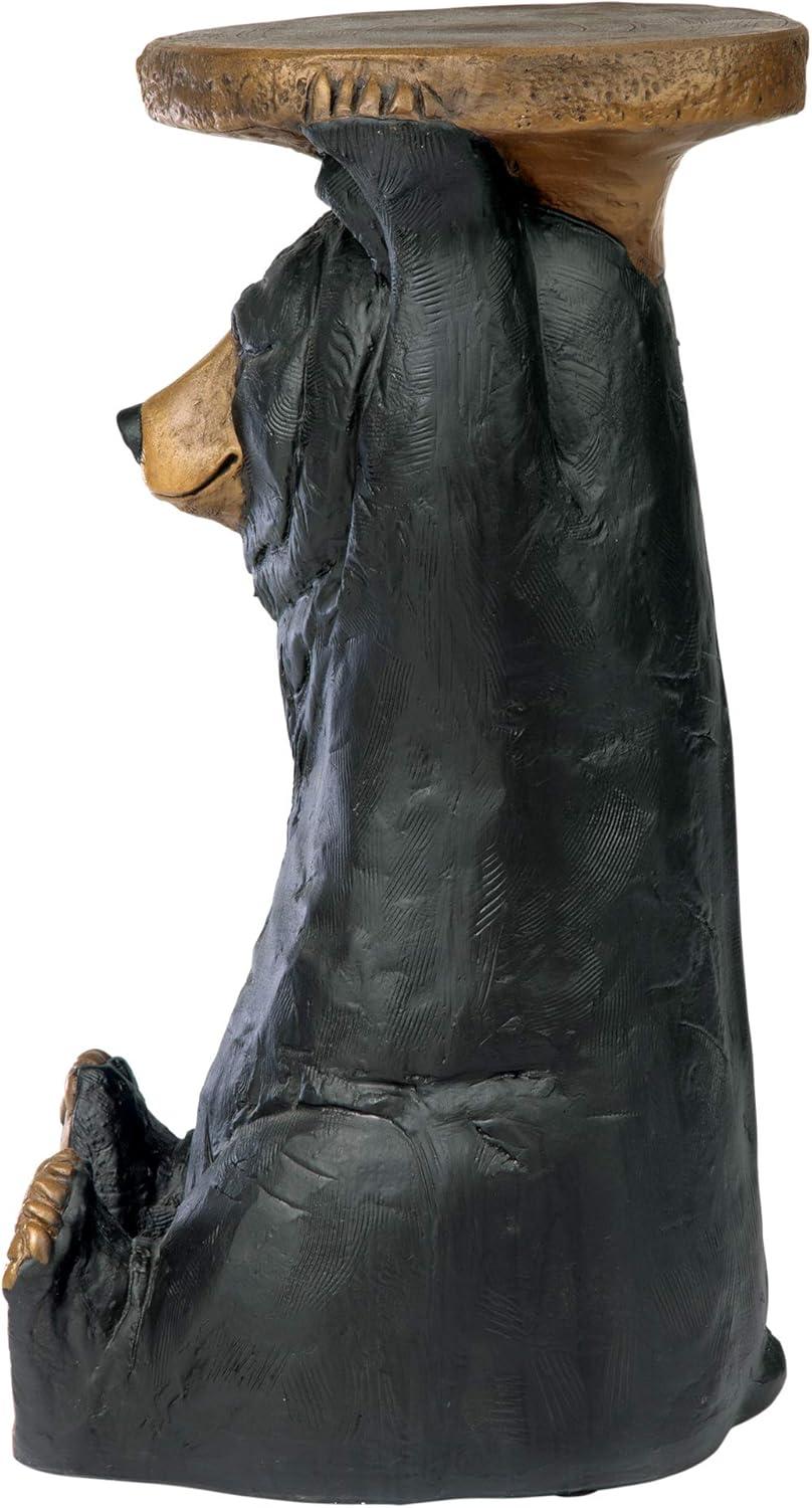 imageDesign Toscano Black Forest Bear Pedestal Table Rustic Cabin Decor 24 Inch Tall Cast Stone Resin Full Color FinishForest Bear