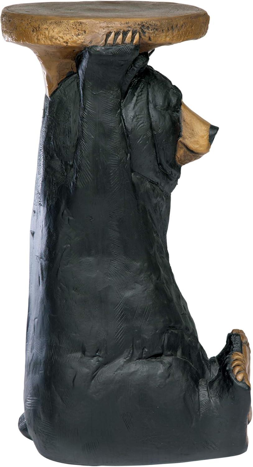 imageDesign Toscano Black Forest Bear Pedestal Table Rustic Cabin Decor 24 Inch Tall Cast Stone Resin Full Color FinishForest Bear