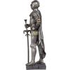 Design Toscano King’s Guard Medieval Decor Half Scale Knight Armor Gothic Statue, 39 Inch Tall, Cast Stone Resin, Metallic Finish with Faux Stone Base