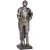 Design Toscano King’s Guard Medieval Decor Half Scale Knight Armor Gothic Statue, 39 Inch Tall, Cast Stone Resin, Metallic Finish with Faux Stone Base