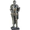 Design Toscano King’s Guard Medieval Decor Half Scale Knight Armor Gothic Statue, 39 Inch Tall, Cast Stone Resin, Metallic Finish with Faux Stone Base