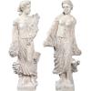 Design Toscano Flora and Proserpina, Patronesses of Growth Outdoor Garden Statues, Set of Two, 44 inch, Fiberglass Cast Stone Resin, Limestone Finish