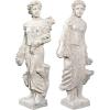 Design Toscano Flora and Proserpina, Patronesses of Growth Outdoor Garden Statues, Set of Two, 44 inch, Fiberglass Cast Stone Resin, Limestone Finish