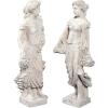 Design Toscano Flora and Proserpina, Patronesses of Growth Outdoor Garden Statues, Set of Two, 44 inch, Fiberglass Cast Stone Resin, Limestone Finish