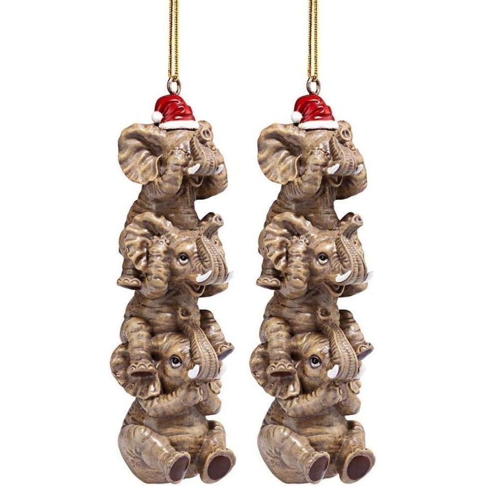 imageDesign Toscano QS94879 See Speak Hear No Evil Elephant Holiday Tree Ornament Single Full Color FinishSmall Pack of 2