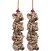 Design Toscano QS94879 See, Speak, Hear No Evil Elephant Holiday Tree Ornament, Single, Full Color Finish(Small (Pack of 2))