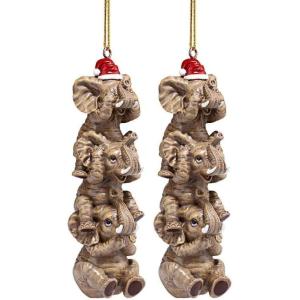 Design Toscano QS94879 See, Speak, Hear No Evil Elephant Holiday Tree Ornament, Single, Full Color Finish(Small (Pack of 2))