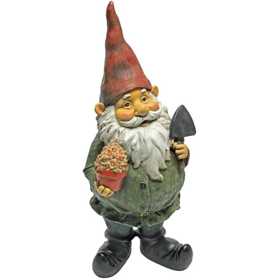imageGarden Gnome Statue  Dagobert with Gifts Garden Gnome  Lawn GnomeDagobert With Gifts