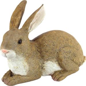 Design Toscano QM200861 Bashful The Bunny Lying Down Rabbit Outdoor Garden Statue, 10 Inch, full color