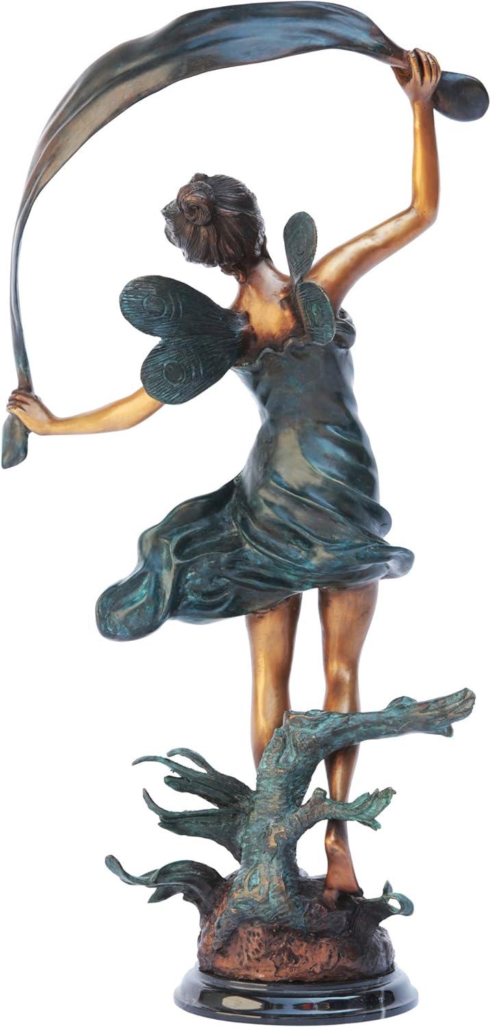 image:imageDesign Toscano Fannie the Garden Fairy IndoorOutdoor Shelf Sitting Statue 12 Inch Tall Cast Stone Resin Full Color FinishStatue