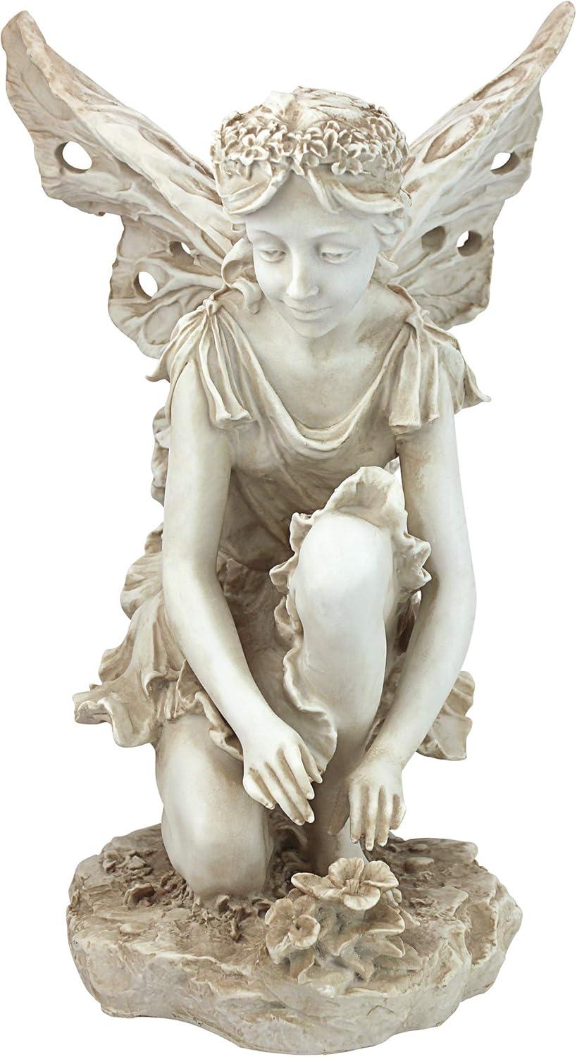 image:imageDesign Toscano Fannie the Garden Fairy IndoorOutdoor Shelf Sitting Statue 12 Inch Tall Cast Stone Resin Full Color FinishStatue