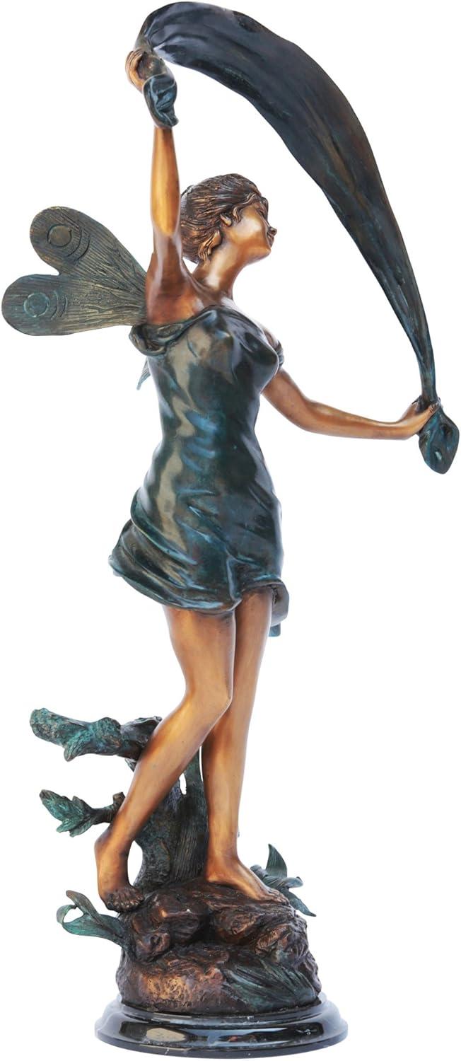 image:imageDesign Toscano Fannie the Garden Fairy IndoorOutdoor Shelf Sitting Statue 12 Inch Tall Cast Stone Resin Full Color FinishStatue
