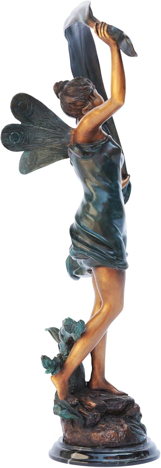 image:imageDesign Toscano Fannie the Garden Fairy IndoorOutdoor Shelf Sitting Statue 12 Inch Tall Cast Stone Resin Full Color FinishStatue