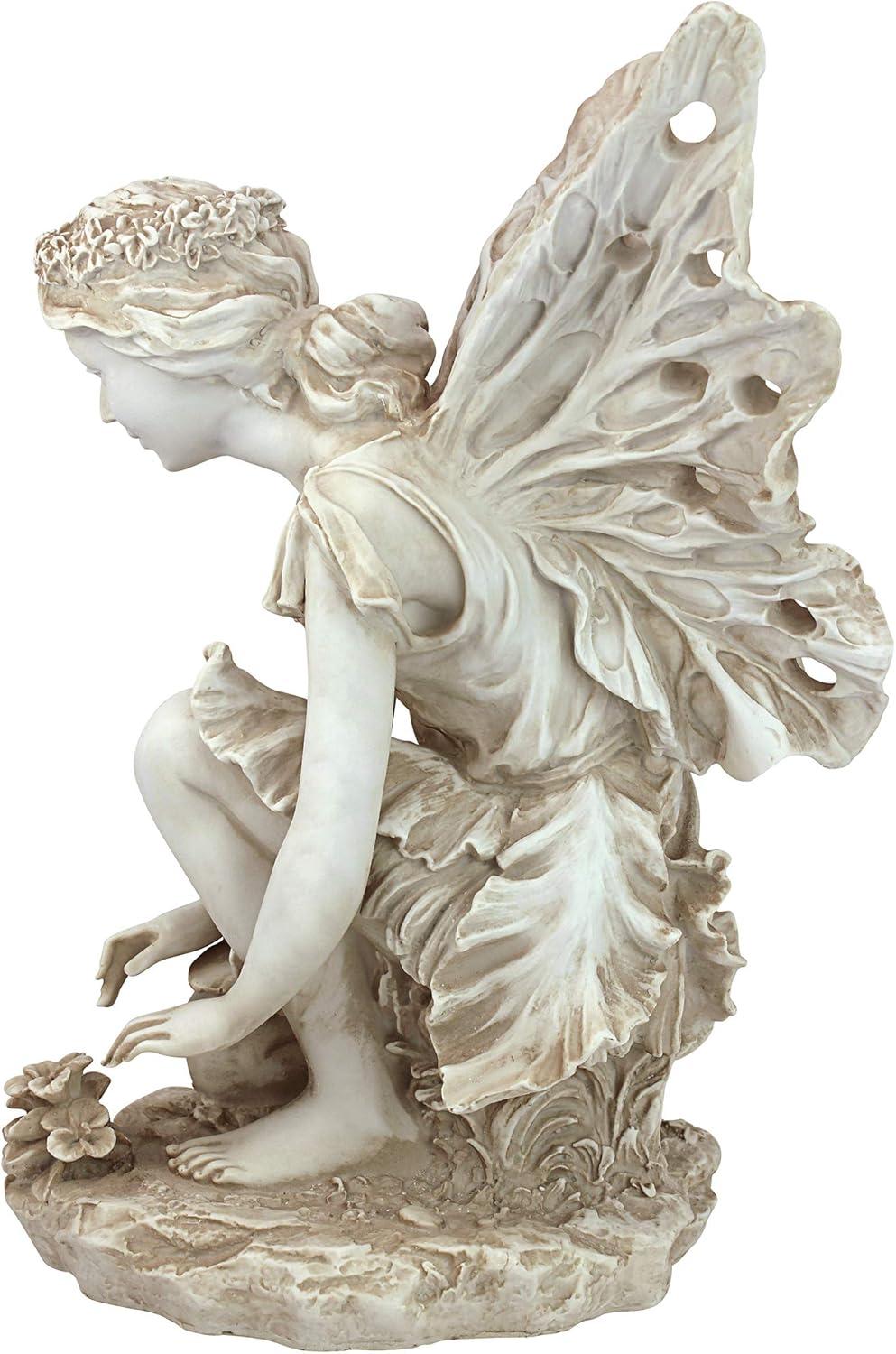 image:imageDesign Toscano Fannie the Garden Fairy IndoorOutdoor Shelf Sitting Statue 12 Inch Tall Cast Stone Resin Full Color FinishStatue