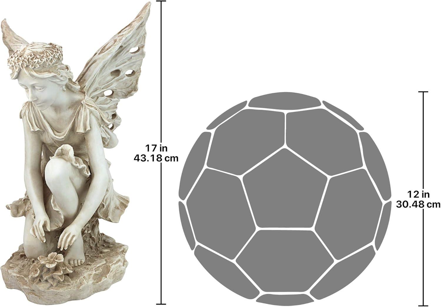 image:imageDesign Toscano Fannie the Garden Fairy IndoorOutdoor Shelf Sitting Statue 12 Inch Tall Cast Stone Resin Full Color FinishStatue