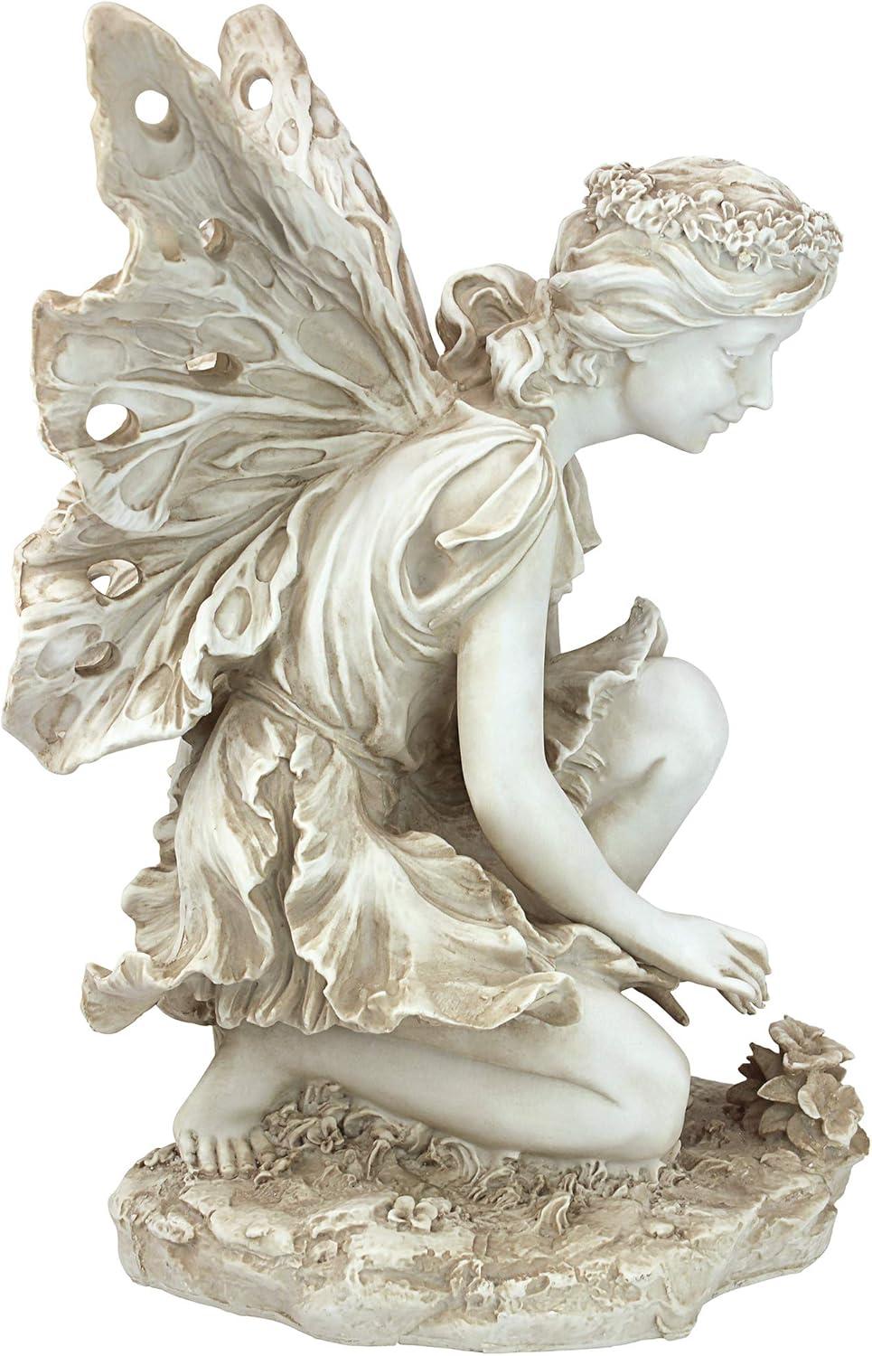 image:imageDesign Toscano Fannie the Garden Fairy IndoorOutdoor Shelf Sitting Statue 12 Inch Tall Cast Stone Resin Full Color FinishStatue