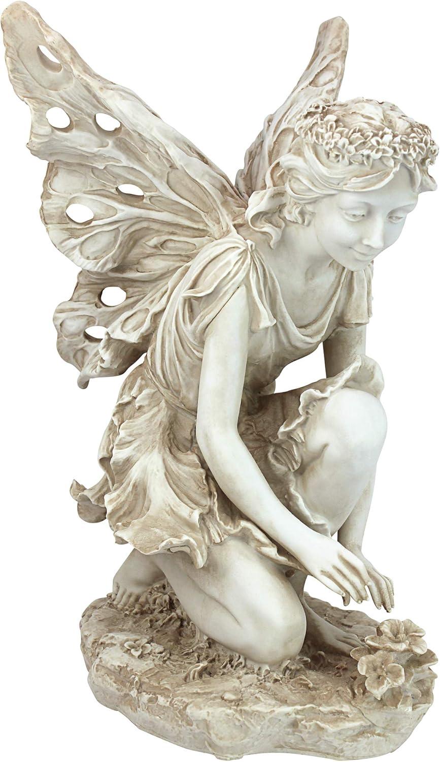 image:imageDesign Toscano Fannie the Garden Fairy IndoorOutdoor Shelf Sitting Statue 12 Inch Tall Cast Stone Resin Full Color FinishStatue