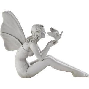 Design Toscano Fannie the Garden Fairy Indoor/Outdoor Shelf Sitting Statue, 12 Inch Tall, Cast Stone Resin, Full Color Finish(Statue)