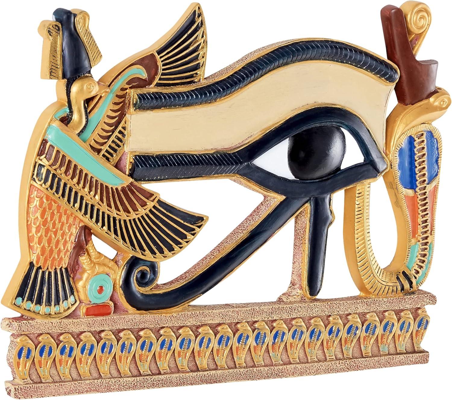 image:imageDesign Toscano Egypitan Decor Eye of Horus Wall Sculpture Plaque 12 Inch Polyresin Full Color QL124212Eye of Horus