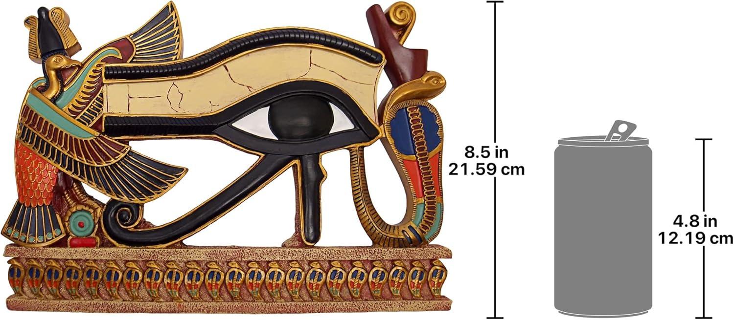 image:imageDesign Toscano Egypitan Decor Eye of Horus Wall Sculpture Plaque 12 Inch Polyresin Full Color QL124212Eye of Horus
