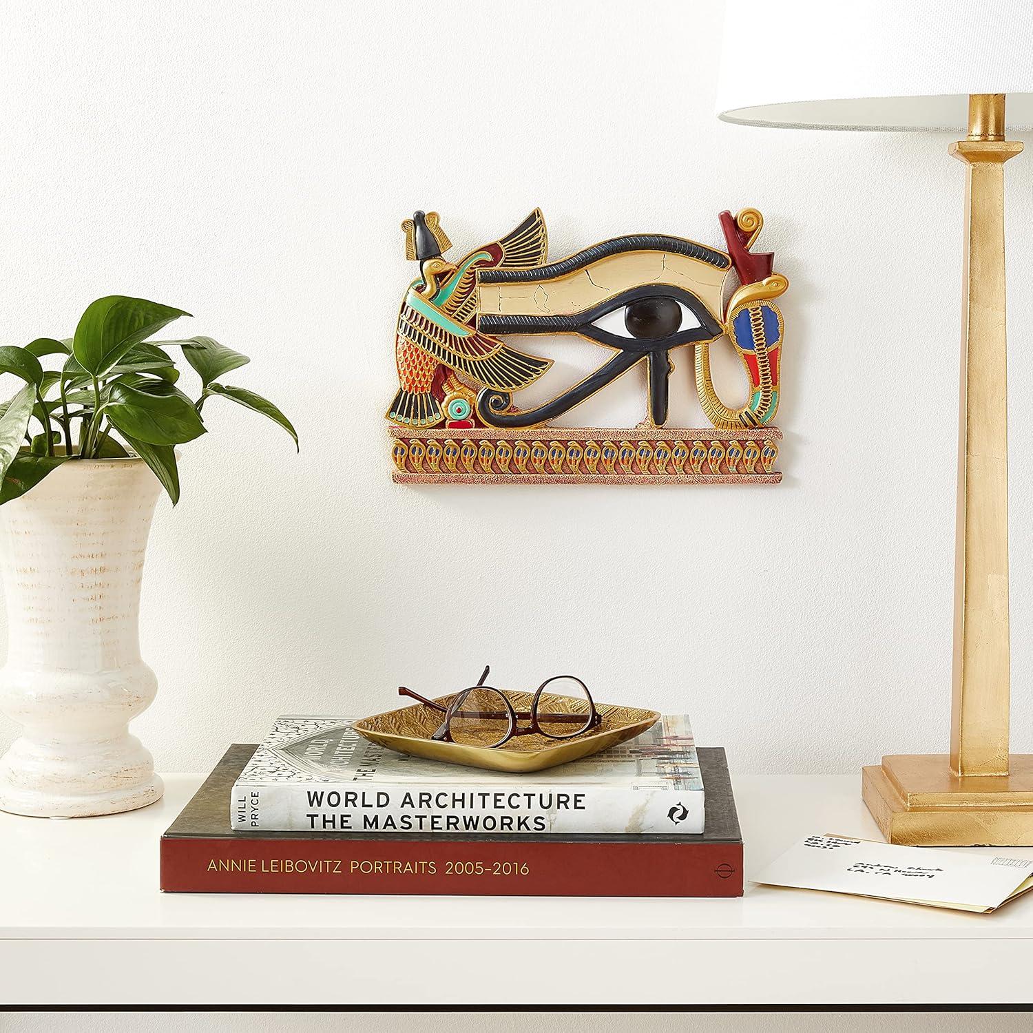 image:imageDesign Toscano Egypitan Decor Eye of Horus Wall Sculpture Plaque 12 Inch Polyresin Full Color QL124212Eye of Horus