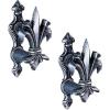 Design Toscano ME110 Fleur-De-Lis Sword Hanger (Set of 2),Pewter and Gold Finish(Fleur De Lis)