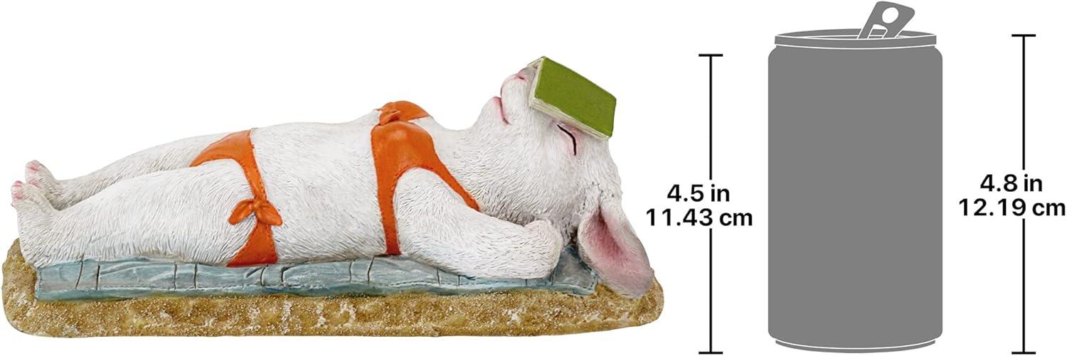image:imageDesign Toscano Beach Bunny Soaking Up Some Rays Rabbit Garden Statue