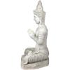 Design Toscano Praying Seated Ayutthaya Thai Decor Asian Garden Statue, 31 inches Wide, 46 inches Tall, Cast Stone Resin, Antique Stone Finish