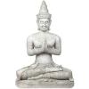 Design Toscano Praying Seated Ayutthaya Thai Decor Asian Garden Statue, 31 inches Wide, 46 inches Tall, Cast Stone Resin, Antique Stone Finish