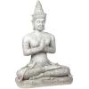 Design Toscano Praying Seated Ayutthaya Thai Decor Asian Garden Statue, 31 inches Wide, 46 inches Tall, Cast Stone Resin, Antique Stone Finish