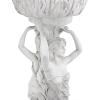 Design Toscano Les Filles Joyeuses Dancing Maidens Pedestal Column Plant Stand with Urn, 36 Inch Tall, Cast Stone Resin, Antique Stone Finish