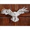 Design Toscano Mystical Snowy Owl Bird Indoor/Outdoor Wall Frieze Sculpture, Medium, 19 inches wide, 11 inches tall, Cast Stone Resin, White Finish(Full Color)