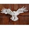 Design Toscano Mystical Snowy Owl Bird Indoor/Outdoor Wall Frieze Sculpture, Medium, 19 inches wide, 11 inches tall, Cast Stone Resin, White Finish(Full Color)