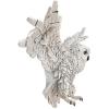 Design Toscano Mystical Snowy Owl Bird Indoor/Outdoor Wall Frieze Sculpture, Medium, 19 inches wide, 11 inches tall, Cast Stone Resin, White Finish(Full Color)