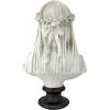 Design Toscano Veiled Maiden Indoor Bust Statue, 9 Inch Wide, 14 Inch Tall, Cast Stone Resin, Antiqued White Finish with a Black Painted Base