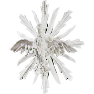 Design Toscano Mystical Snowy Owl Bird Indoor/Outdoor Wall Frieze Sculpture, Medium, 19 inches wide, 11 inches tall, Cast Stone Resin, White Finish(White Finish)