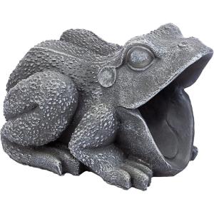 Design Toscano QM7512081 Garden Frog Decorative Object, Grey Stone