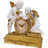 Design Toscano Chateau Carbonne Cherub Mantel Clock Statue, 10 Inch, Polyresin, Gold and Ivory