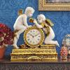 Design Toscano Chateau Carbonne Cherub Mantel Clock Statue, 10 Inch, Polyresin, Gold and Ivory