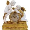 Design Toscano Chateau Carbonne Cherub Mantel Clock Statue, 10 Inch, Polyresin, Gold and Ivory