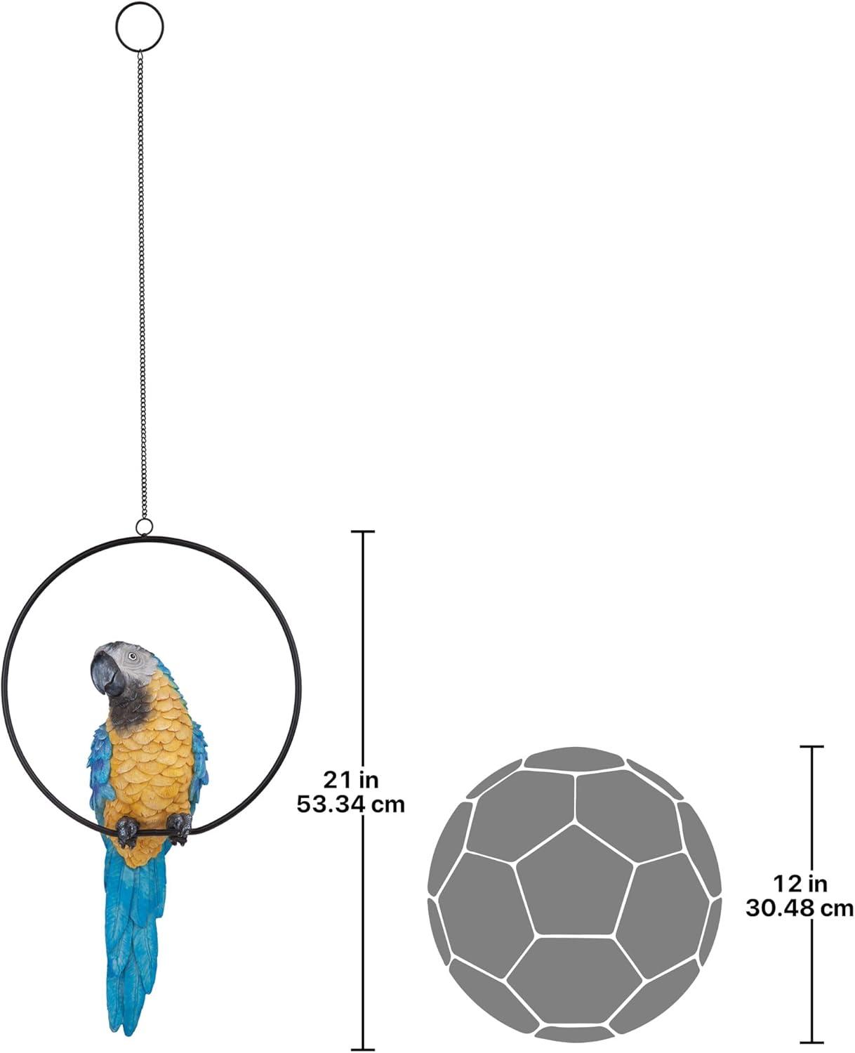 image:imageDesign Toscano Polly in Paradise Parrot Sculpture on Ring Perch Large Twin