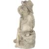 Design Toscano Boy and Girl Garden Decor Statue ,14 Inch, Polyresin, Antique Stone(Kissing Kids Boy and Girl)