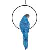 Design Toscano Polly in Paradise Parrot Sculpture on Ring Perch, Large, Twin