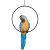 Design Toscano Polly in Paradise Parrot Sculpture on Ring Perch, Large, Twin
