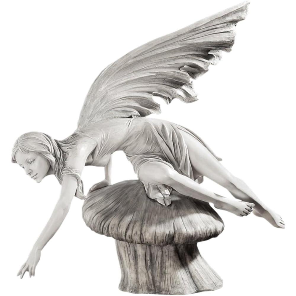 image:imageDesign Toscano Fairy of the West Wind Shelf Sitting Garden Statue 19 Inch Tall Cast Stone Resin Two Tone Stone FinishDaydream
