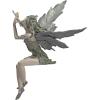 Design Toscano Fairy of the West Wind Shelf Sitting Garden Statue, 19 Inch Tall, Cast Stone Resin, Two Tone Stone Finish(Set of 2)