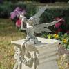 Design Toscano Fairy of the West Wind Shelf Sitting Garden Statue, 19 Inch Tall, Cast Stone Resin, Two Tone Stone Finish(Single)