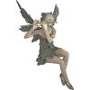 Design Toscano Fairy of the West Wind Shelf Sitting Garden Statue, 19 Inch Tall, Cast Stone Resin, Two Tone Stone Finish(Single)