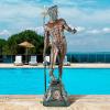 Design Toscano Guan-Yin Patroness of Compassion Asian Decor Outdoor Garden Statue, 54 inches Tall, Fiberglass Cast Stone Resin, Limestone Finish(Poseidon)