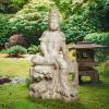 Design Toscano Guan-Yin Patroness of Compassion Asian Decor Outdoor Garden Statue, 54 inches Tall, Fiberglass Cast Stone Resin, Limestone Finish(Resting Guan Yin)